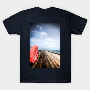 Whitby Pier, Moody Sky T-Shirt